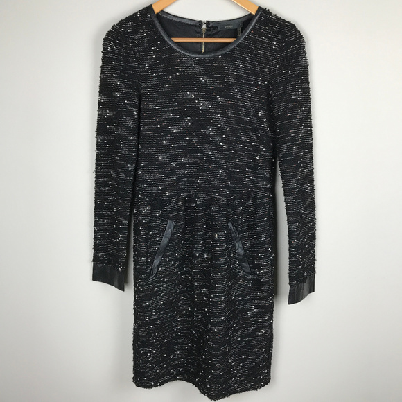 THML Dresses & Skirts - THML knit dress w/leather-like trim SzS